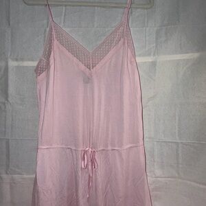 Victoria's Secret Lace Trim Sleep Romper Pajama Pink Size L